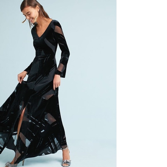 Anthropologie Dresses & Skirts - Anthropologie Velvet Brushstroke Maxi Dress new